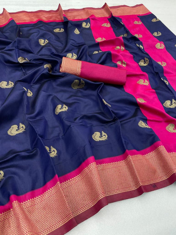 Blue Banarasi Silk Saree | Bridal & Festive Wear
