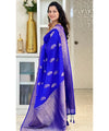 Blue Banarasi Silk Saree | Bridal & Festive Wear