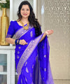 Blue Banarasi Silk Saree | Bridal & Festive Wear