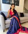 Blue Banarasi Silk Saree | Bridal & Festive Wear