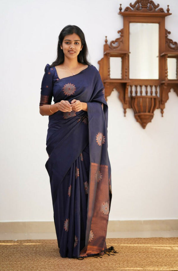 Blue Banarasi Silk Saree | Ethnic Wear for Women