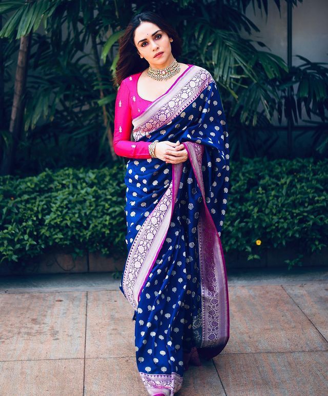 Blue Banarasi Silk Saree | Festival & Ceremony Wear