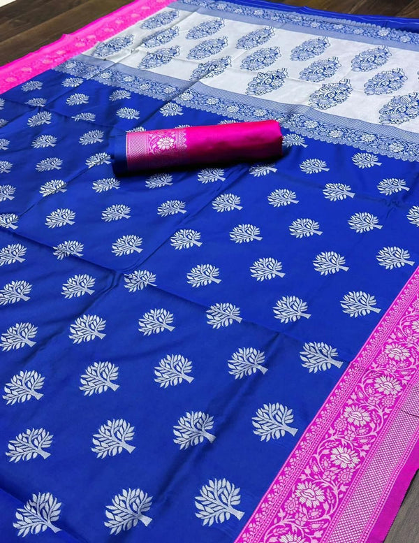 Blue Banarasi Silk Saree | Festival & Ceremony Wear