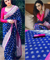 Blue Banarasi Silk Saree | Festival & Ceremony Wear