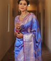 Blue Banarasi Silk Saree | Festive & Party Wear