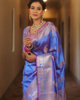 Blue Banarasi Silk Saree | Festive & Party Wear