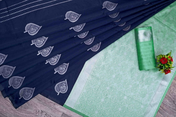 Blue Banarasi Silk Saree | Festive & Party Wear