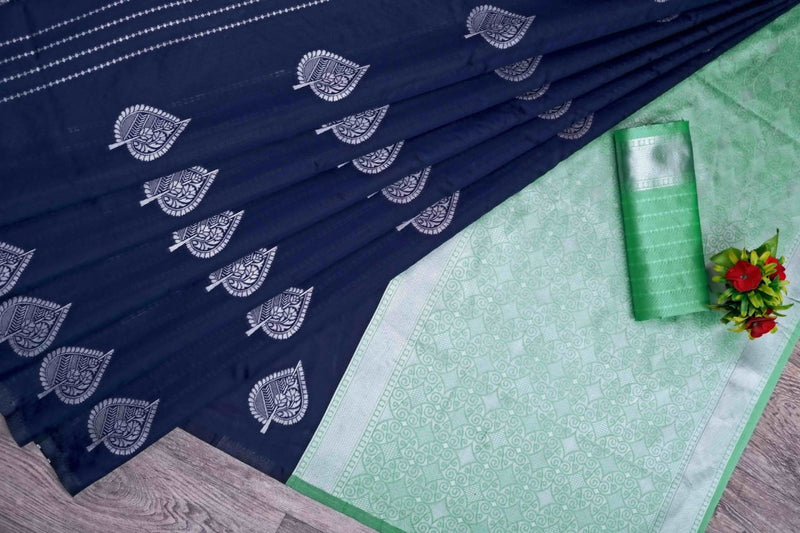 Blue Banarasi Silk Saree | Festive & Party Wear
