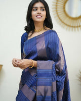 Blue Banarasi Silk Saree | Festive & Party Wear