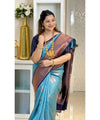Blue Banarasi Silk Saree | Festive & Party Wear