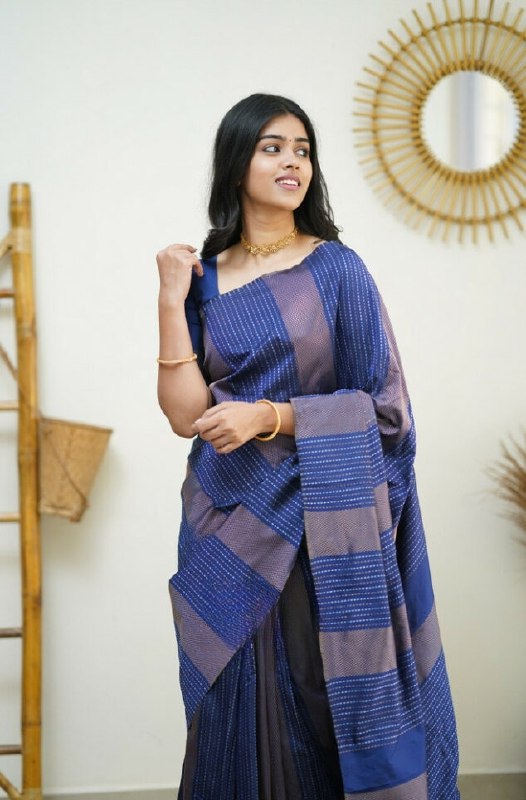 Blue Banarasi Silk Saree | Festive & Party Wear