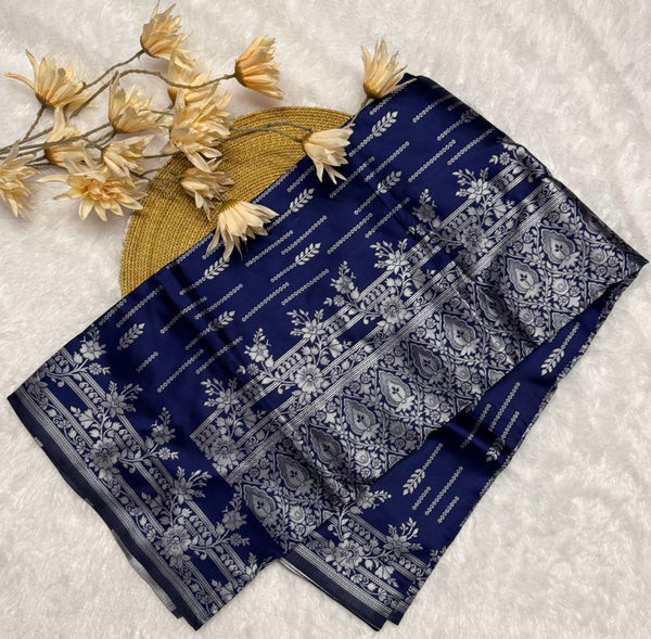Blue Banarasi Silk Saree | Festive & Party Wear