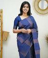 Blue Banarasi Silk Saree | Festive & Party Wear