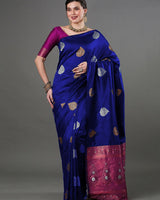 Blue Banarasi Silk Saree | Traditional Wedding Wear