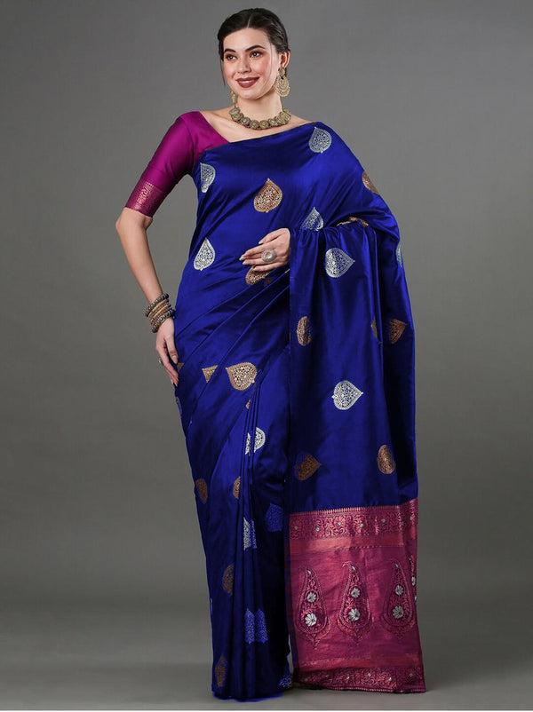 Blue Banarasi Silk Saree | Traditional Wedding Wear