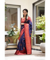 Blue Banarasi Silk Saree | Traditional Wedding Wear