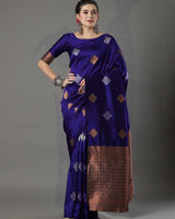 Blue Banarasi Silk Saree | Traditional Zari Weave