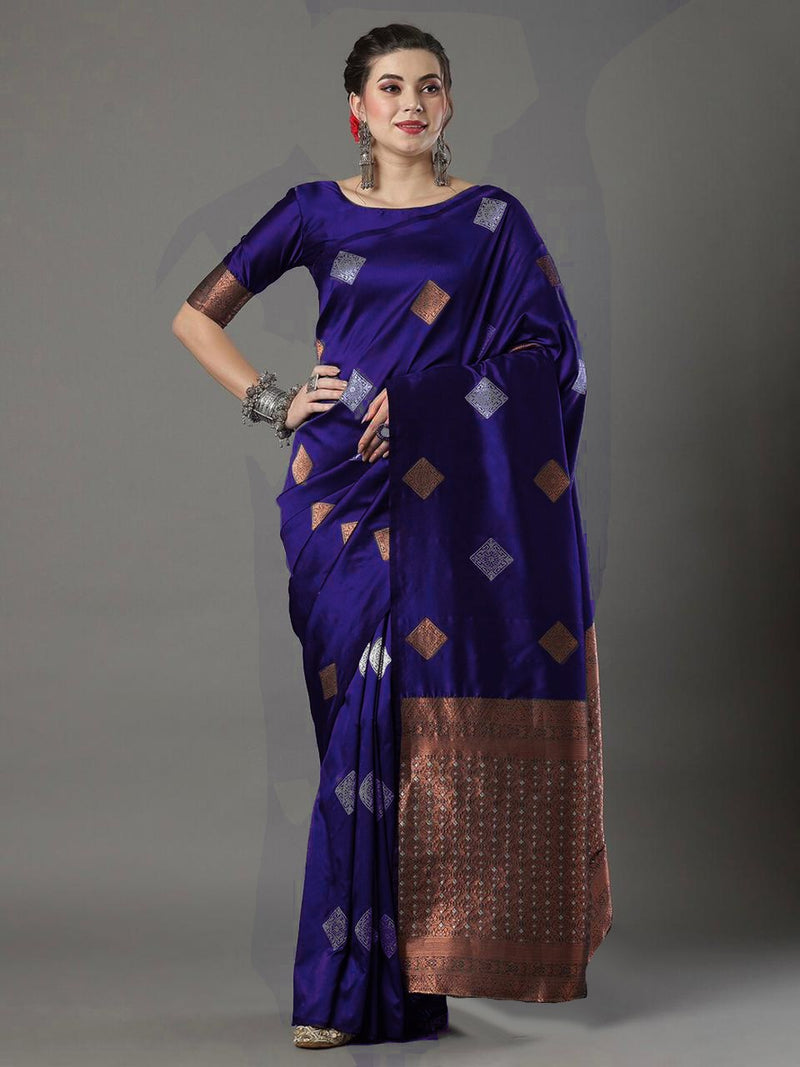 Blue Banarasi Silk Saree | Traditional Zari Weave