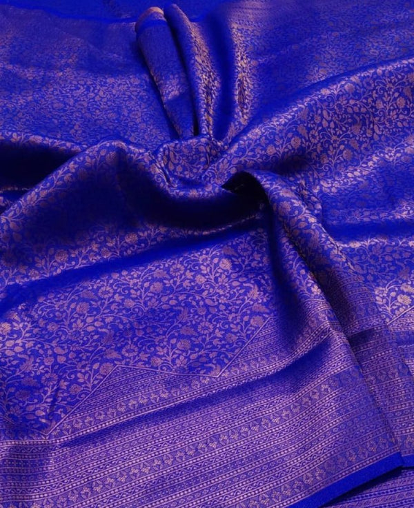 Blue Banarasi Silk Saree | Traditional Zari Weave