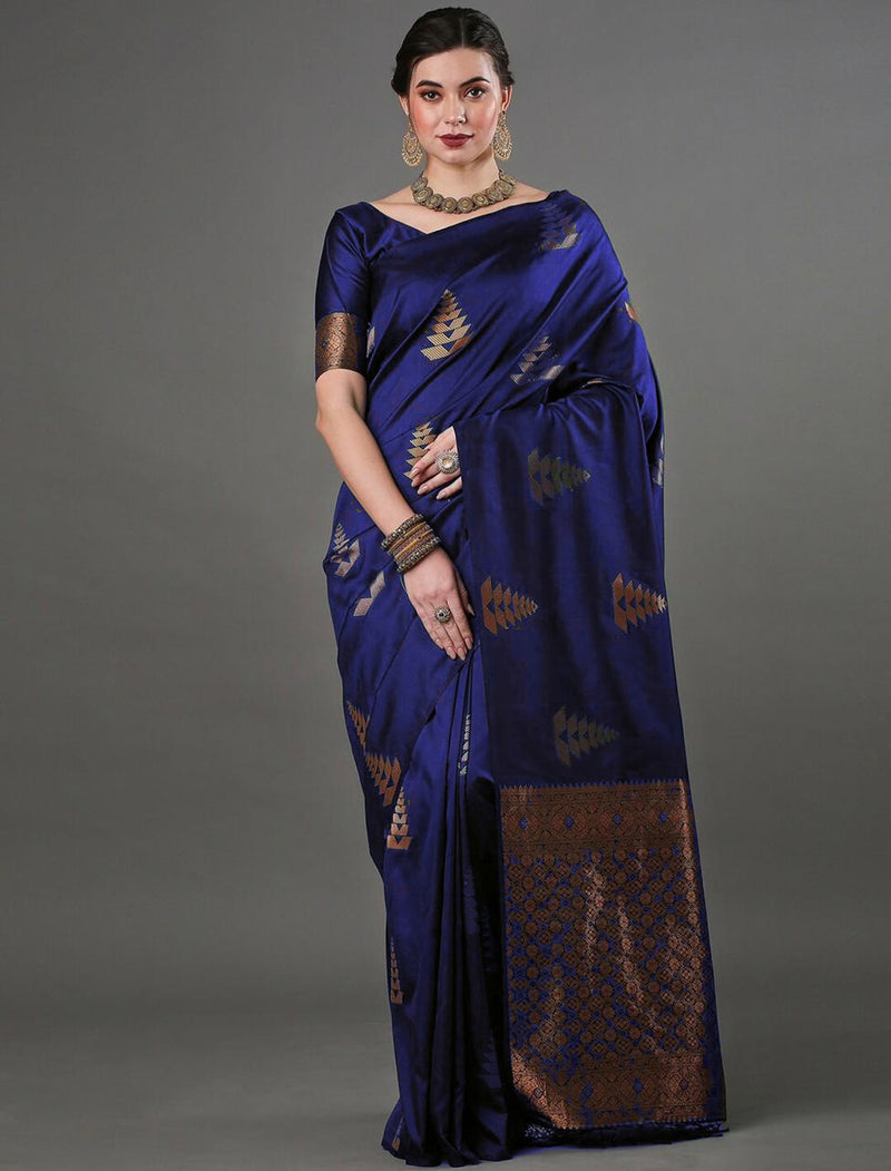 Blue Banarasi Silk Saree | Wedding & Festive Wear