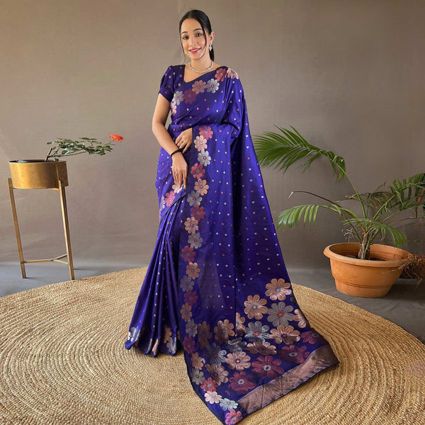 Blue Banarasi Silk Saree | Wedding & Festive Wear