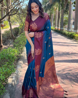 Blue Banarasi Silk Saree | Wedding & Festive Wear