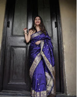 Blue Banarasi Silk Saree | Wedding & Festive Wear