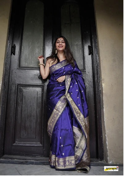 Blue Banarasi Silk Saree | Wedding & Festive Wear