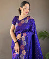 Blue Banarasi Silk Saree | Wedding & Festive Wear