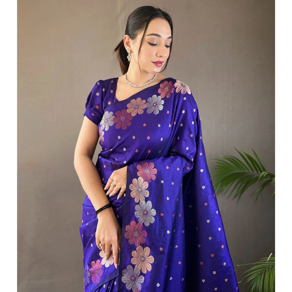 Blue Banarasi Silk Saree | Wedding & Festive Wear