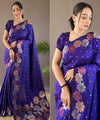 Blue Banarasi Silk Saree | Wedding & Festive Wear
