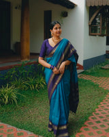 Blue Banarasi Silk Saree | Wedding & Reception Wear