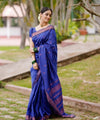 Blue Banarasi Silk Saree | Wedding & Reception Wear