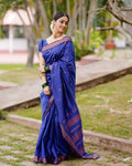 Blue Banarasi Silk Saree | Wedding & Reception Wear