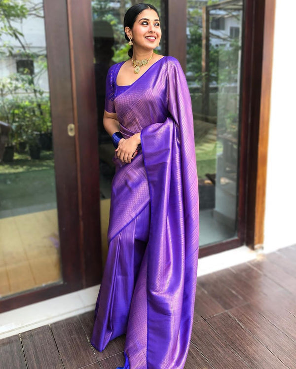 Blue Banarasi Silk Saree | Wedding & Reception Wear