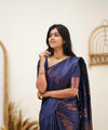 Blue Banarasi Silk Saree | Wedding & Reception Wear