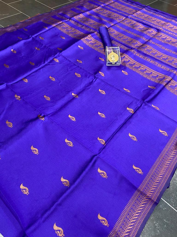 Blue Banarasi Silk Saree | Wedding & Reception Wear