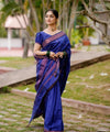 Blue Banarasi Silk Saree | Wedding & Reception Wear