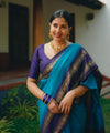 Blue Banarasi Silk Saree | Wedding & Reception Wear