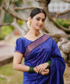 Blue Banarasi Silk Saree | Wedding & Reception Wear