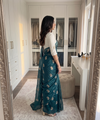Blue Chiffon Party Wear Saree with Siroski & Moti Work | RD KHUSHI