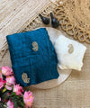 Blue Chiffon Party Wear Saree with Siroski & Moti Work | RD KHUSHI