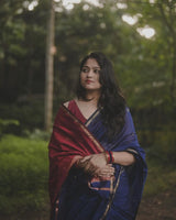 Blue Cotton Saree | Comfort Handloom Weave