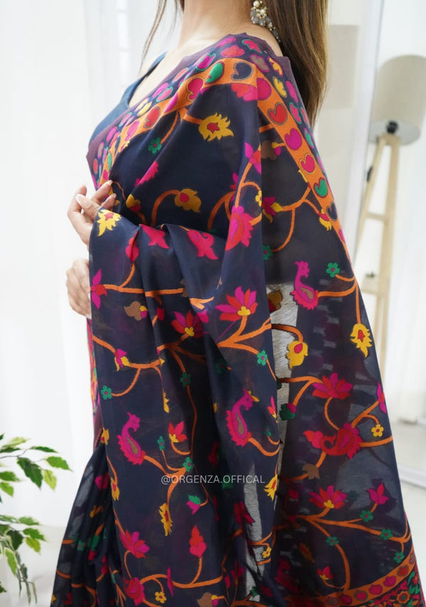 Blue Cotton Saree | Daily & Festive Wear