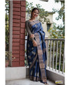 Blue Cotton Saree | Festival & Ceremony Wear