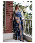 Blue Cotton Saree | Festival & Ceremony Wear