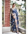 Blue Cotton Saree | Festival & Ceremony Wear