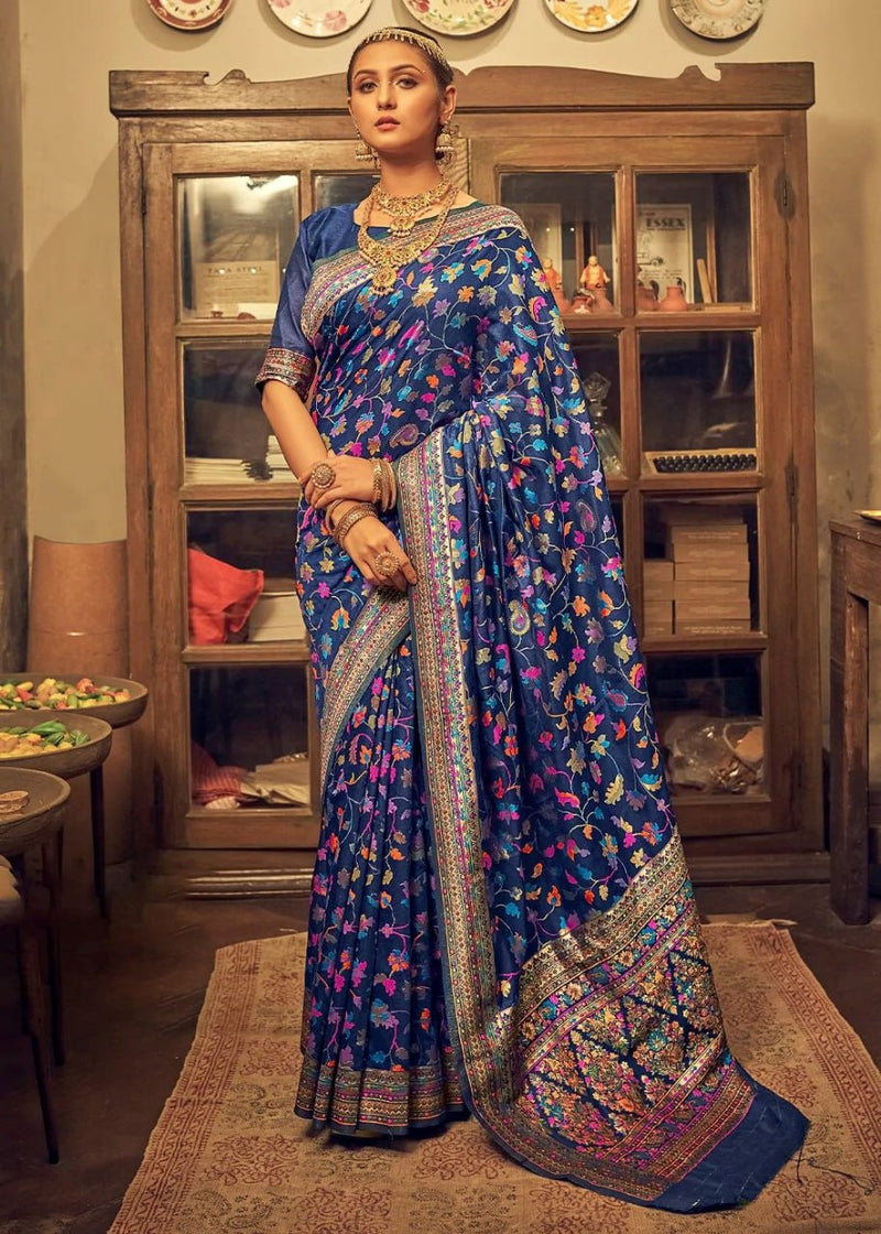 Blue Cotton Saree | Festive & Party Wear