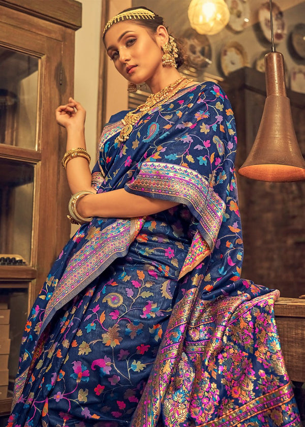 Blue Cotton Saree | Festive & Party Wear