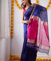 Blue Cotton Saree | Festive & Party Wear